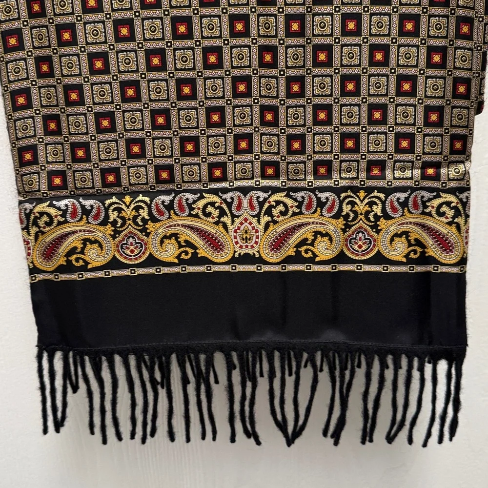 Jos. A. Bank Black Silk & Wool Scarf